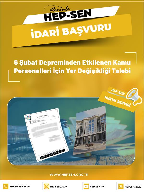 Depremzede Personele İkinci Geri Dönüş Hakkı Verilsin